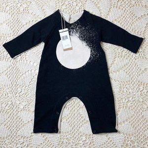 NWT Two In A Castle Baby Boy 3-6 Months Moon Splatter Sweater Long Romper